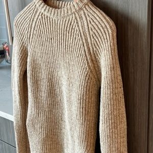 Joseph Oatmeal Cuffed Sleeve Sweater